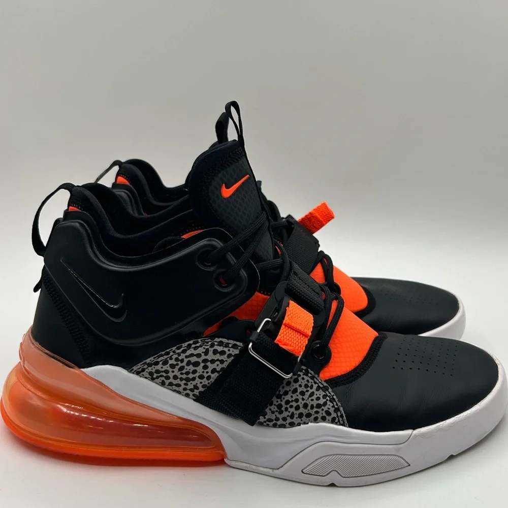 Nike Air Force 270 Safari BLACK/HYPER CRIMSON-WOLF GREY-WHITE Pre Owned Size 9.5 - Picture 1 of 7